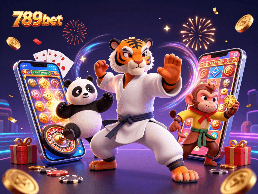 Experience thrilling gaming action at 789bet with a lively 3D casino illustration