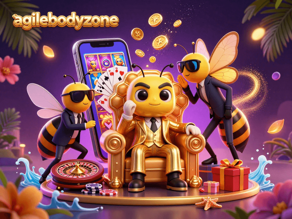 Engage in thrilling casino adventures with agilebodyzone's vibrant bumblebee mob boss illustration.