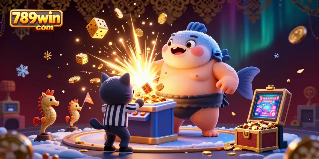 Experience the excitement of 789win com with a vibrant underwater casino showcasing colorful characters and game elements.