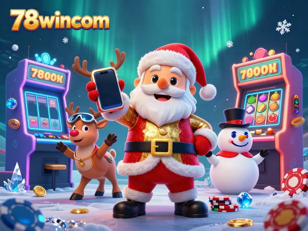 Spin the reels with 78wincom's festive casino fun featuring Santa and his friends.