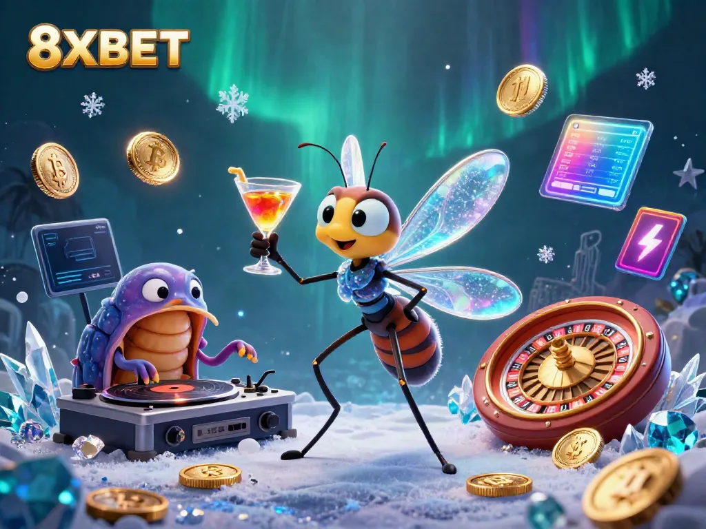 Experience thrilling wins with 8XBET's vibrant underwater casino world featuring unique characters.