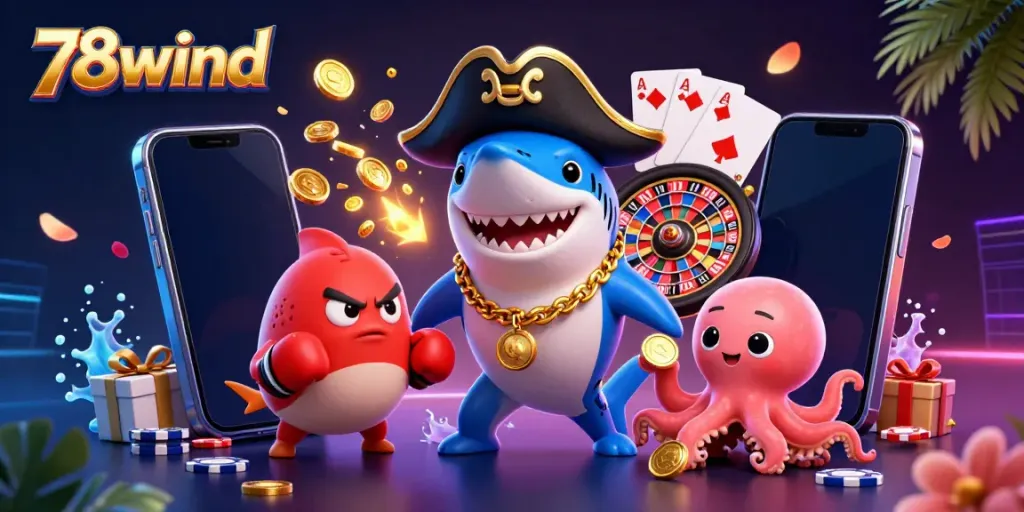 Engage in thrilling gaming with the 78wind crew, featuring dynamic slot action and treasures!