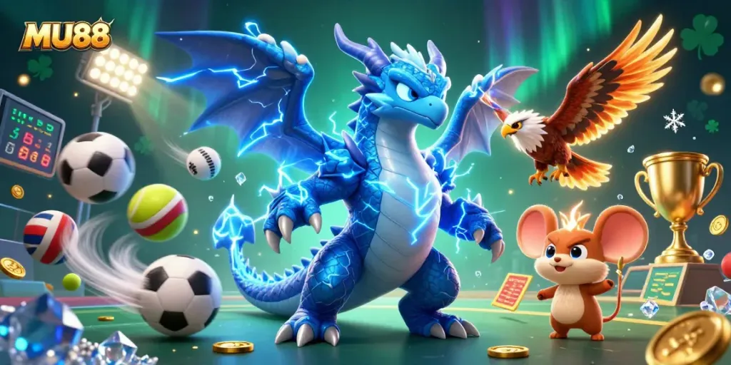 Experience thrilling gameplay with MU88's vibrant casino energy and game elements.
