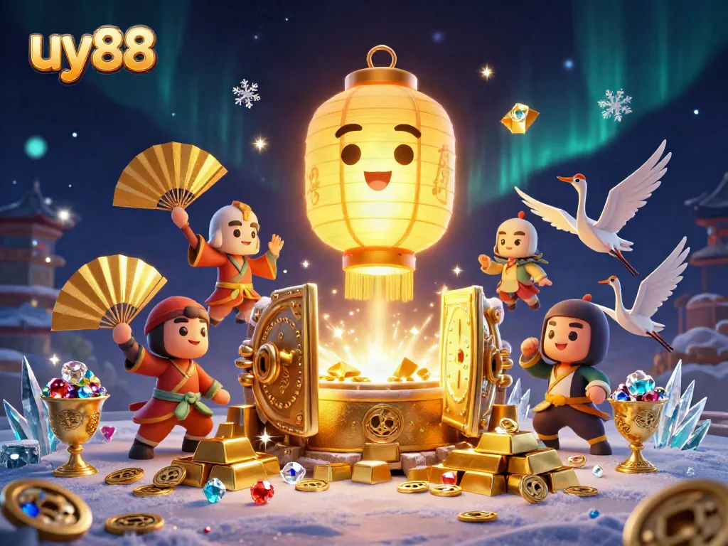 Experience winning thrills with uy88's vibrant casino atmosphere, featuring golden treasures and mystical spirits.