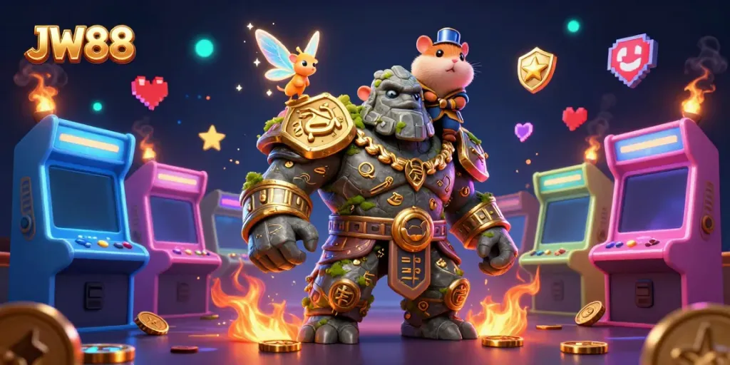 Play thrilling games with JW88's vibrant 3D characters in an exciting casino atmosphere.