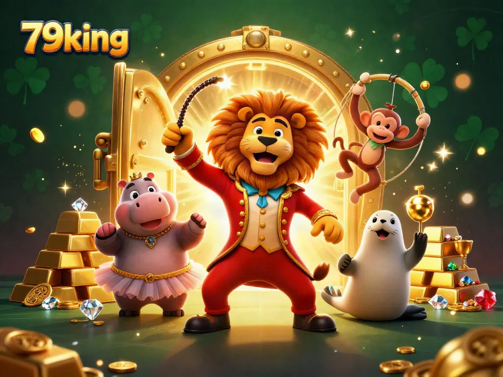 Engage with the dynamic world of 79king featuring colorful casino characters and golden treasures.