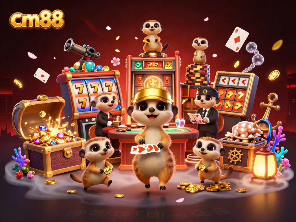 Experience thrilling gameplay at cm88 with lively meerkats managing a vibrant casino operation.