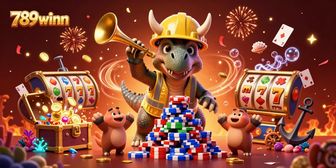 Celebrate with 789winn as you win big with vibrant casino-themed characters and fun elements.