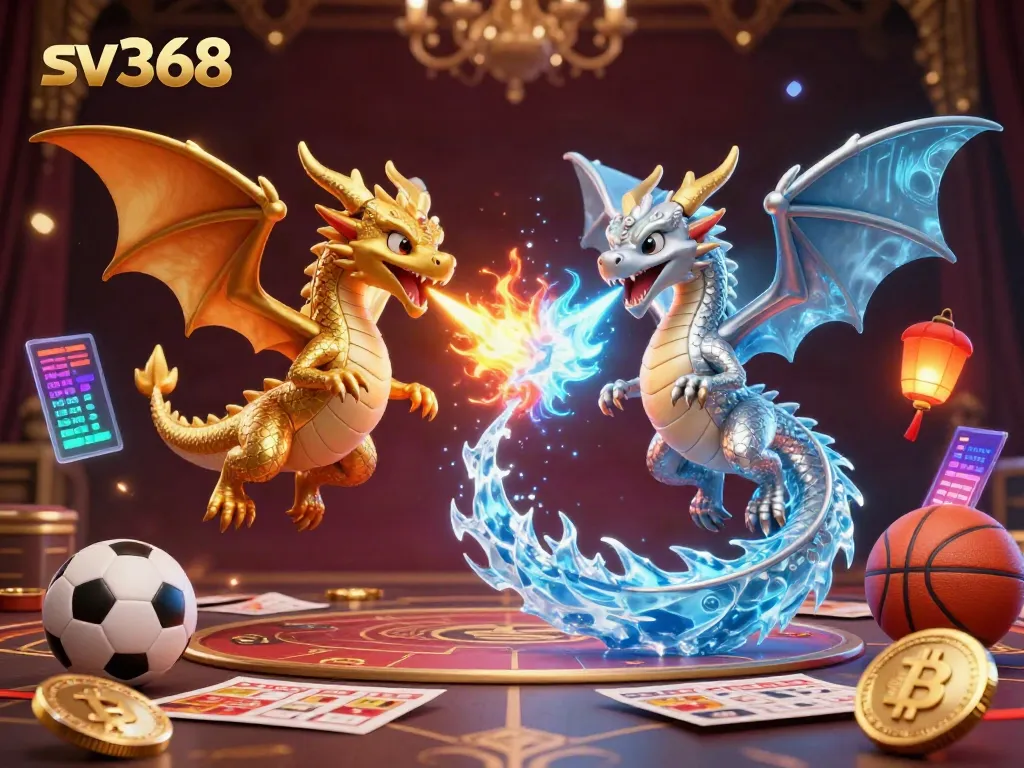 Engage in thrilling sports betting at sv368 with vibrant 3D dragon art and dynamic gaming elements.