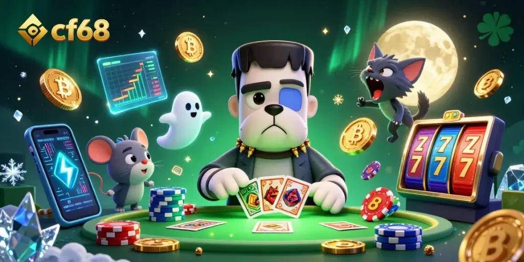 Engage with cf68's thrilling casino experience featuring unique characters and vibrant elements.