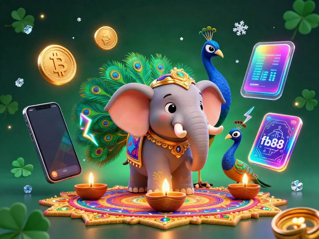 Experience the excitement of fb88 with a vibrant illustration featuring festive casino elements.