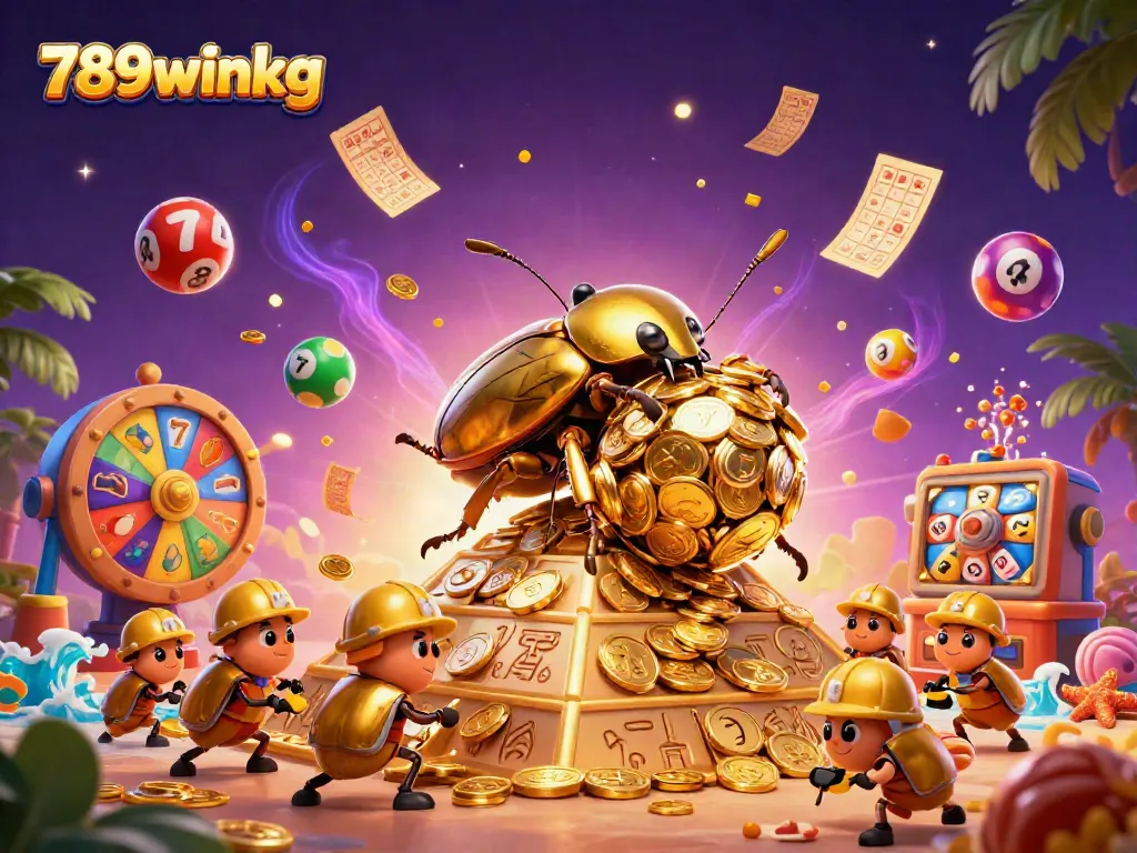 Immerse yourself in 789winkg's vibrant casino world with golden beetles and dynamic games.