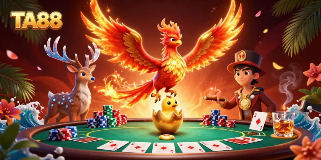 Experience thrilling gameplay at TA88 with a captivating phoenix and poker action.