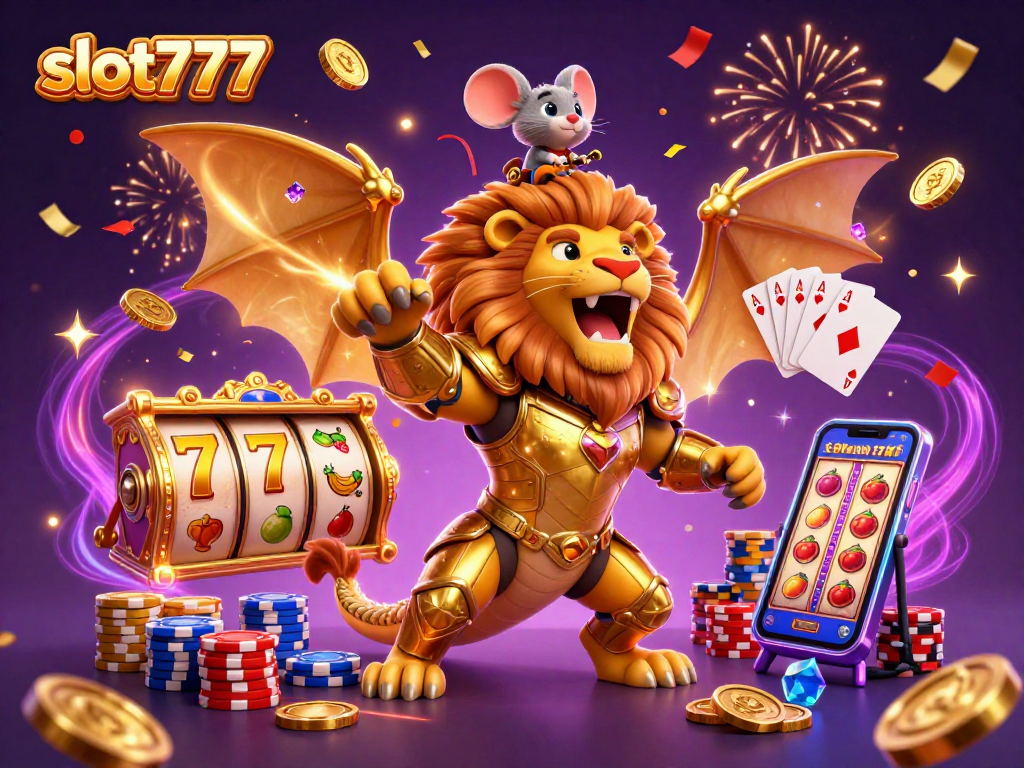Spin and win big with slot777, featuring exciting casino elements and dynamic game visuals.