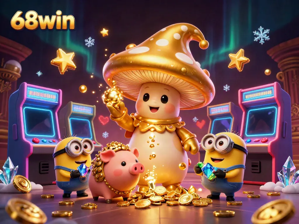 Experience thrilling gameplay at 68win in a vibrant 3D casino setting filled with magic and treasures.