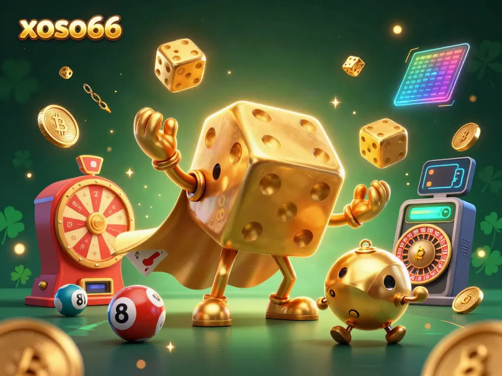 Join the excitement at xoso66 with vibrant dice and lottery-themed elements, perfect for gamers!