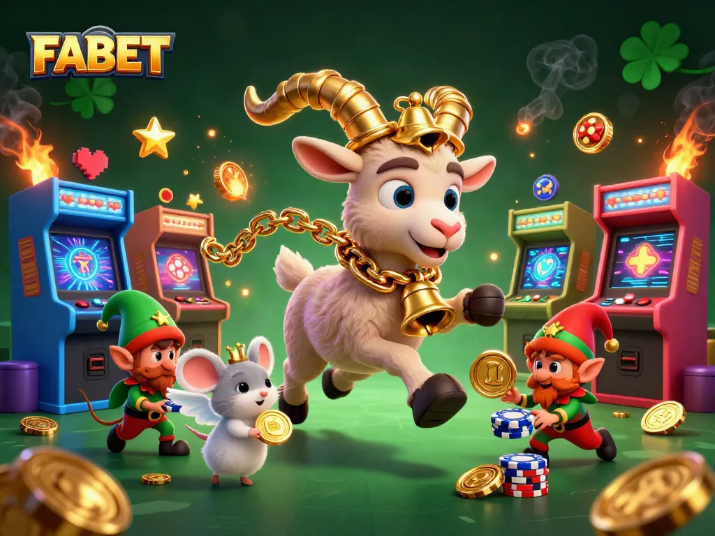 FABET features a lively casino scene with characters engaged in exciting gambling activities.