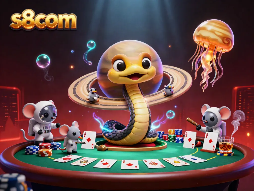 Experience the excitement of s8com with astronaut mice betting on Saturn's roulette rings.